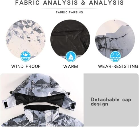 YEEFINE Men's Ski Suit Waterproof Snowsuit Winter Ski Jacket and Pants Set Outdoor Warm Snow Snowboard Suit in Kuwait