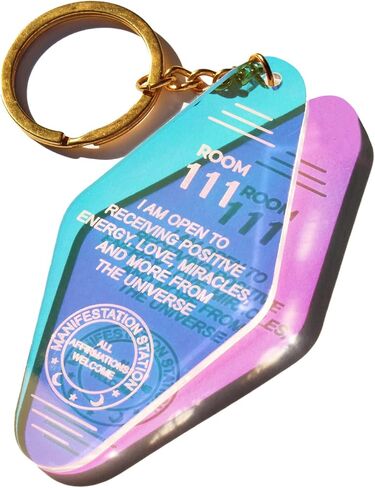 سلسلة مفاتيح بتصميم فينتاج بتصميم مستوحى من ميدنايت مايند ستوديوز بتصميم ثلاثي الابعاد بالوان قوس قزح، مقاس واحد, ألوان الطيف, One Size in Kuwait