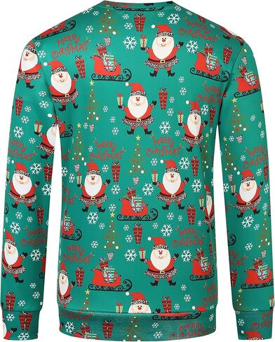 SSLR-Mens-Ugly-Christmas-Sweatshirt-Funny Hoodies عيد الميلاد عطلة طاقم الرقبة البلوز السببية in Kuwait