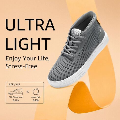 STQ Womens High Top Fashion Sneakers Lace Up Knit Sneakers Comfortable Breathable Walking Sneakers in Saudi Arabia