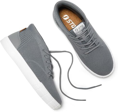 STQ Womens High Top Fashion Sneakers Lace Up Knit Sneakers Comfortable Breathable Walking Sneakers in Saudi Arabia