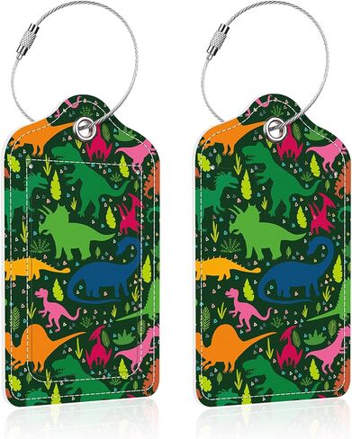 2 Pack Luggage Tag for Suitcase,Abstract Art PU Leather Suitcase Tags Identifiers with Privacy Name Address Labels and Steel Loop for Women Men Travel in Saudi Arabia