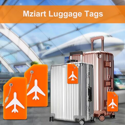 Mziart 2 Pack Silicone Luggage Tags for Suitcases Travel Bag Tags for Luggage, Baggage Suitcase Tags with Privacy Name ID Card (Green) in Saudi Arabia