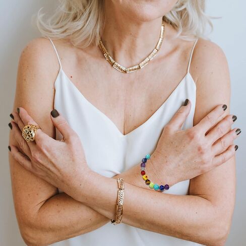 MDPOO هدايا عيد الميلاد الستين للنساء هدية عيد ميلاد 60 للنساء سوار شاكرا مع بطاقة رسالة in Kuwait