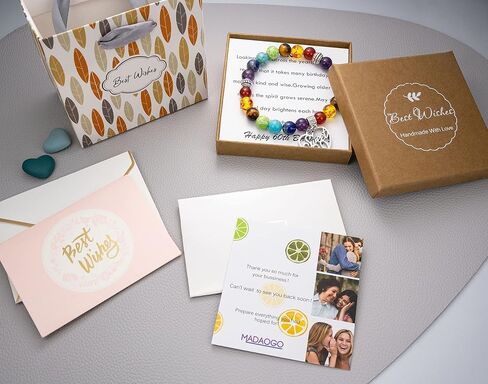 MDPOO هدايا عيد الميلاد الستين للنساء هدية عيد ميلاد 60 للنساء سوار شاكرا مع بطاقة رسالة in Kuwait