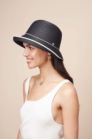 Pineapple&Star Maures Cloche Bucket Straw Sun Hat Fine Braid UPF 50+ for Women in Kuwait