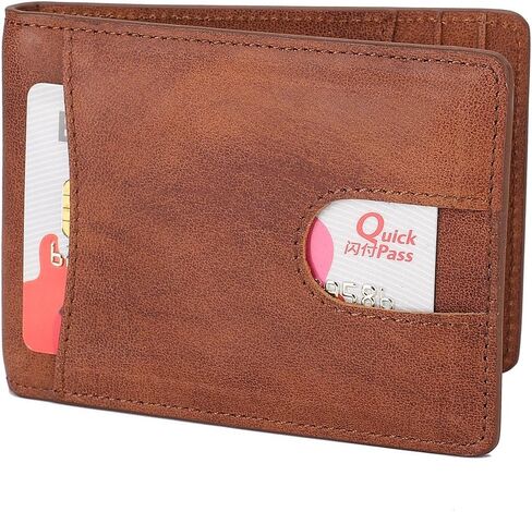 GintaXen Slim Genuine Leather Front Pocket Wallet for Men with Magnetic Money Clip and RFID Blocking in Kuwait