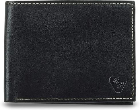 محفظة Lewis N. Clark من الجلد RFID للرجال، ملحقات السفر 6 فتحات لبطاقة الائتمان، كم لبطاقة الهوية، محفظة ثنائية الطي، أسود in Kuwait