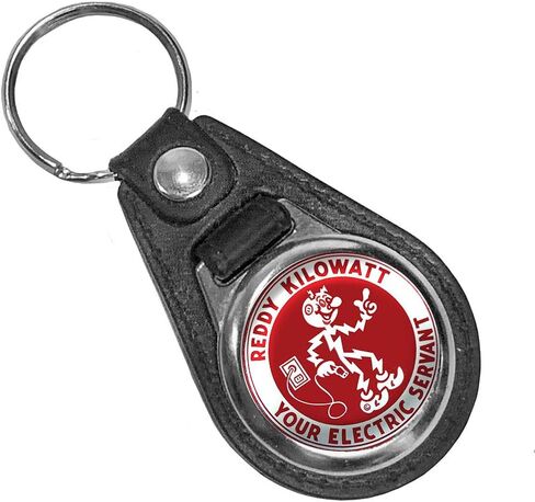 Brotherhood Reddy Kilowatt Your Electric Servant Patch Collectables Seal Vintage Style Round Keychain Key Ring for Men Heavy Duty Car Keyring for Men and Women, أسود, S in Kuwait