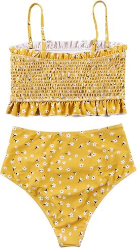 بدلة سباحة نسائية من MOSHENGQI مكشكشة ذات أكتاف مكشوفة in Kuwait