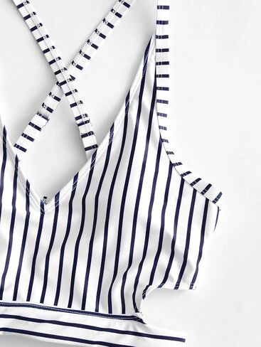 ZAFUL المرأة عالية الخصر بيكيني مجموعة قطعتين السيطرة على البطن التفاف ملابس السباحة الدانتيل يصل ثوب السباحة in Kuwait