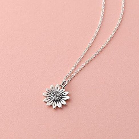 Boma Jewelry Sterling Silver Sunflower Pendant Necklace, 18 Inches in Saudi Arabia