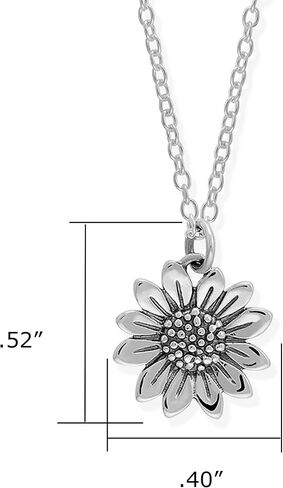 Boma Jewelry Sterling Silver Sunflower Pendant Necklace, 18 Inches in Saudi Arabia