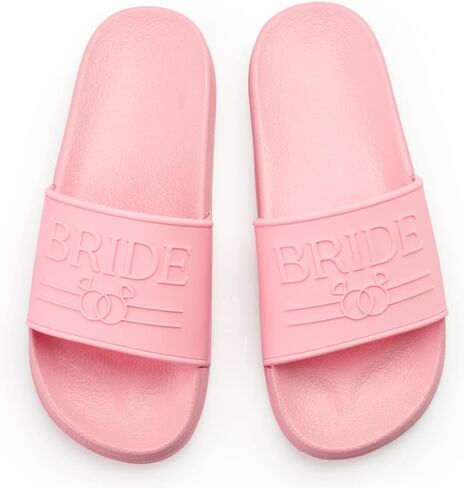 xo، صنادل Fetti Bride، شرائح مطاطية وردية، Md | أحذية تزيين حفلات توديع العزوبية، صنادل شاطئ حمام السباحة، هدية لوصيفة العروس، هدية لحفلات الزفاف in Saudi Arabia