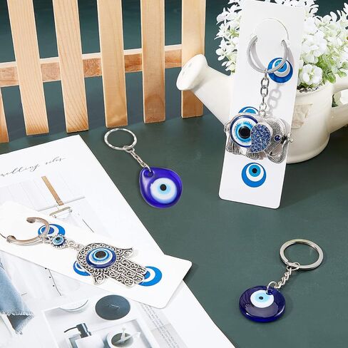 PH PandaHall 6 Pack Evil Eye Key Chain Keyring Set Turkish Hand of Fatima Hamsa Keyring, Owl, Elephant Good Luck Charm Good Luck Keychain Gift for Xmas Halloween Easter Ramadan Decoration in Saudi Arabia