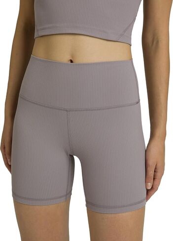 Colorfulkoala Women's Dreamlux Ribbed High Waisted Yoga Shorts 6" Inseam Workout Tights in Kuwait