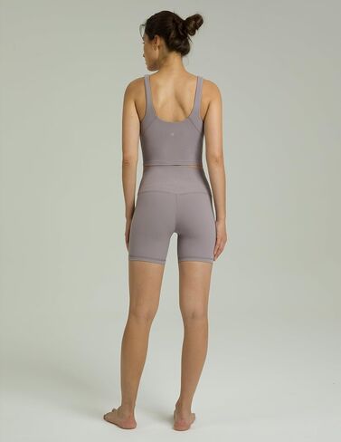 Colorfulkoala Women's Dreamlux Ribbed High Waisted Yoga Shorts 6" Inseam Workout Tights in Kuwait