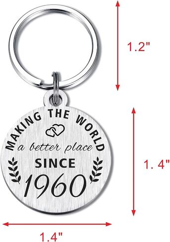 ABNTY 63rd Birthday Gifts for Women Men, 63 Year Old Birthday Keychain, Born in 1960 Gifts, 1960 Birthday Decorations in Saudi Arabia