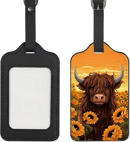 Upetstory Sea Turtle Luggage Tags for Suitcases Leather Baggage Tag with Adjustable Strap Name ID Card Cover Travel Bag Labels Set for Women Men Boys Girls Kids in Kuwait