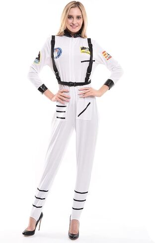 ReneeCho Astronaut Jumpsuit Halloween Costumes for Women Adult Sexy Space Suit Cosmic Party in Kuwait