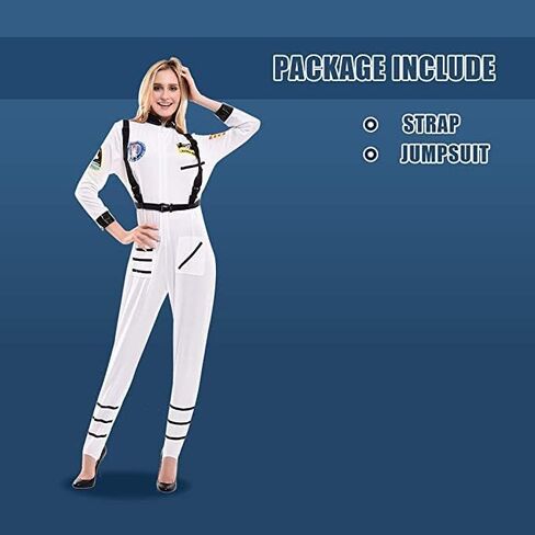 ReneeCho Astronaut Jumpsuit Halloween Costumes for Women Adult Sexy Space Suit Cosmic Party in Kuwait