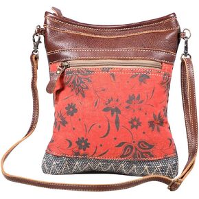 Myra Bags Bloom Canvas, leather & Rug Crossbody Bag S-1908 in Saudi Arabia