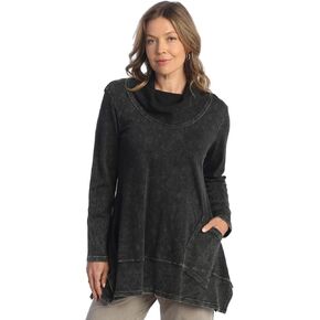 Jess & Jane Abstract Print Mineral Washed Jersey Knit Tunic - M74