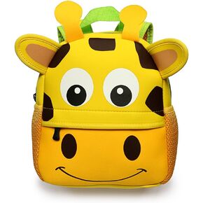 Hipiwe Little Kid Toddler Backpack Baby Boys Girls Kindergarten Pre School Bags Cute Neoprene Cartoon Backpacks for Little Kids,Size 9.45"x3.54"x9.84"(Giraffe)