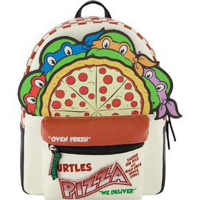 Concept One Teenage Mutant Ninja Turtles Mini Backpack, TMNT Small Travel Bag for Men and Women, Adjustable Shoulder Straps, Pizza, 10 Inch