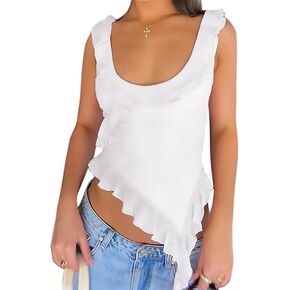Women's Casual Strap Top Y2k Going Outing Bandeau Cropped Top Camisole Shirt Off Shoulder Vest Tank Top