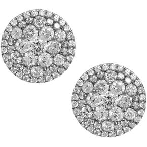 Large Round Iced Cz 925 Sterling Silver 3D Flower Set Cluster Stud Hip Hop Earrings in Saudi Arabia