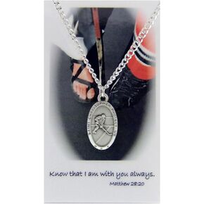 ميدالية الهوكي الثلجية للأولاد من St. Christopher مع بطاقة صلاة in Saudi Arabia