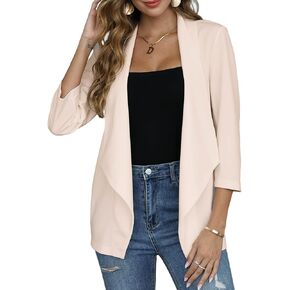 KOJOOIN Womens Casual Blazers Long Sleeve Open Front Business Casual Cardigan Jacket