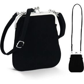 فيامور شنطة كروس صغيرة من القماش للنساء المراهقات من الخيوط، محفظة للهاتف الخلوي، شنطة كتف كروس للسفر للنساء، اسود, أسود in Kuwait