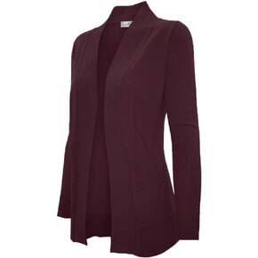 Cielo Women's Solid Basic Open Front Pockets Knit Sweater Cardigan in Saudi Arabia