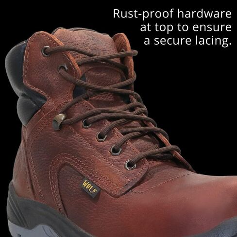 حذاء العمل وولف | جلد البقر المكسيكي الأصلي المقاوم للماء | مقاومة للمواد الكيميائية والنفطية | معزول | نعل مطاطي مانع للانزلاق | بوسكين | طوق مريح مبطن | معدات الحماية الشخصية الصناعية للبناء in Kuwait