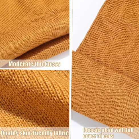 Winter Satin Lined Beanie Hat Silk Lined Beanies Cuffed Plain Skull Hat Knitted Watch Hat Winter Warm Beanies for Women Men in Kuwait