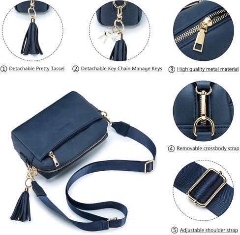 رولينز شنطة كروس صغيرة بسحاب ثلاثي للنساء، حزام عريض للهاتف الخلوي، شنطة كتف مع فتحات لبطاقات الائتمان in Kuwait