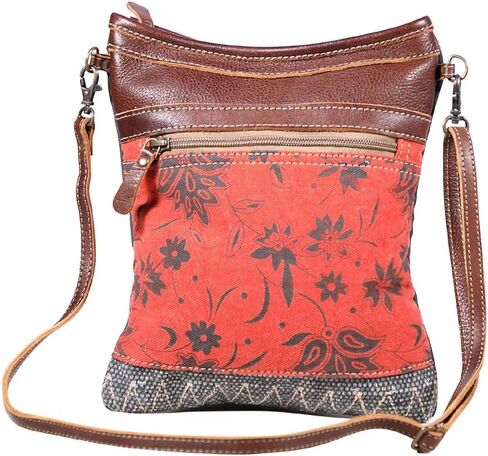 Myra Bags Bloom Canvas, leather & Rug Crossbody Bag S-1908 in Saudi Arabia