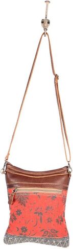 Myra Bags Bloom Canvas, leather & Rug Crossbody Bag S-1908 in Saudi Arabia