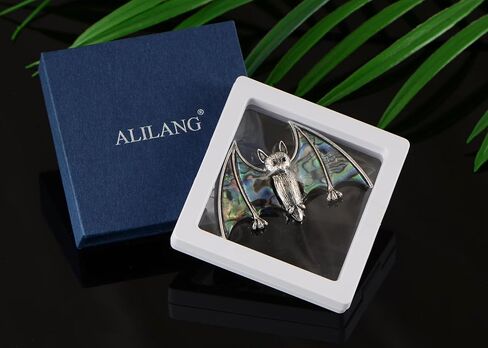 Alilang الفضة لهجة هالوين أومبير مصاص دماء الخفافيش الجناح كريستال حجر الراين الحيوان بروش دبوس in Kuwait
