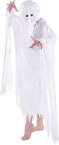 بيسوتولايف زي شبح تنكري للبالغين من الجنسين، زي تنكري للهالوين بتصميم شبح ابيض مع غطاء للرأس، مناسب للحفلات التنكرية للجنسين in Kuwait