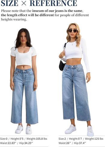 OFLUCK Women High Waisted Wide Leg Baggy Jeans,90s Boyfriend Jeans with Pockets in Kuwait