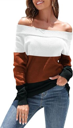 سترات HACOPE النسائية لخريف وشتاء 2023 بدون أكتاف بلوفر كبير الحجم منسوج وسترات علوية in Kuwait