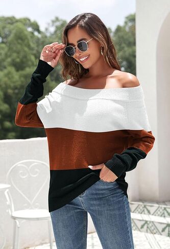 سترات HACOPE النسائية لخريف وشتاء 2023 بدون أكتاف بلوفر كبير الحجم منسوج وسترات علوية in Kuwait