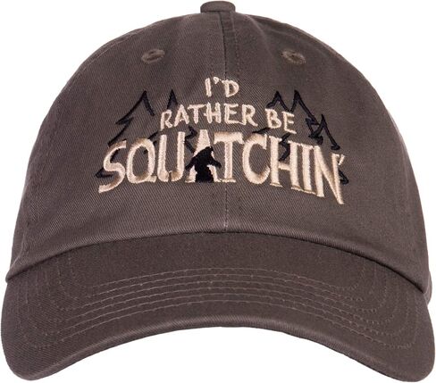 I'd Rather be Squatchin' | قبعة بيسبول مضحكة رسمية من Gone Bigfoot Sasquatch Hunter - زيتوني, اوليف, One Size in Saudi Arabia