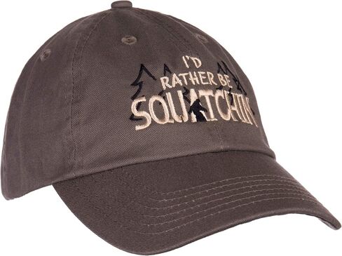 I'd Rather be Squatchin' | قبعة بيسبول مضحكة رسمية من Gone Bigfoot Sasquatch Hunter - زيتوني, اوليف, One Size in Saudi Arabia