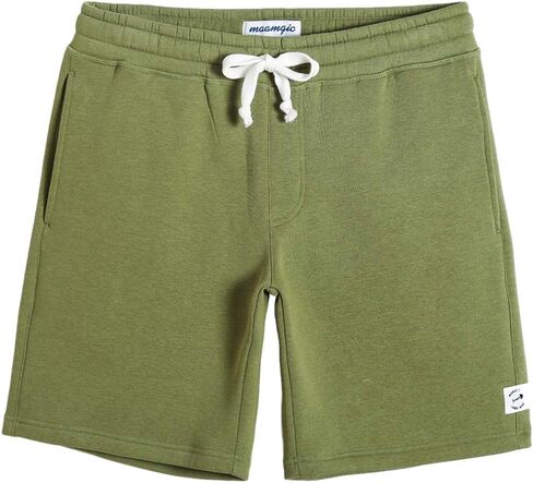 maamgic Men's Fleece Pajama Flat Front Shorts 9" Casual Shorts Athletic Jogger Pocket Sportswear Short in Kuwait