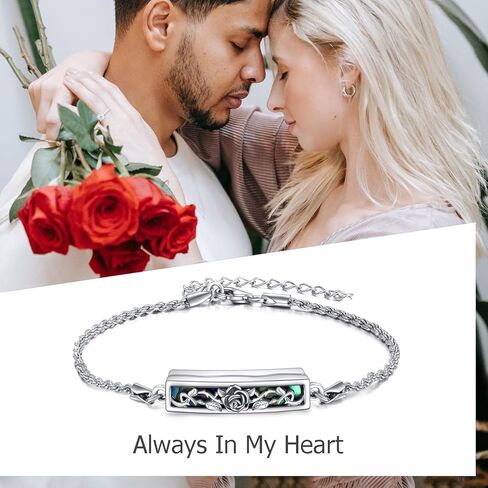 ONEFINITY Urn Bracelet for Ashes 925 Sterling Silver Abalone Shell Hummingbird/Dragonfly/Butterfly/Sunflower Cremation Jewelry for Ashes Keepsake Pendant Locket Bracelet for Women Mom in Kuwait