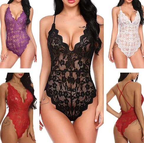 ملابس داخلية نسائية مثيرة من الدانتيل من VNVDFLM قطعة واحدة، بيجامات مريحة وعصرية in Kuwait